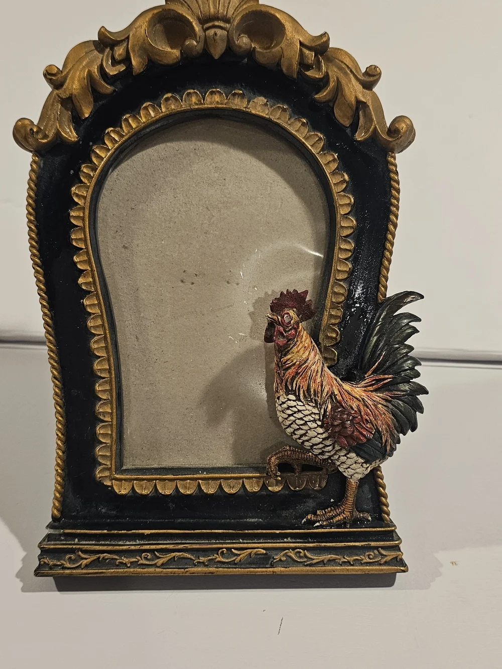 Decorative Rooster Photo Frame in Black and Gold - Home Accents 4x6